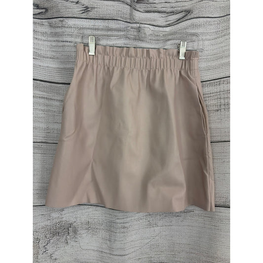 Zara Faux Leather Mini Skirt High-Waist Blush Pink Size S
