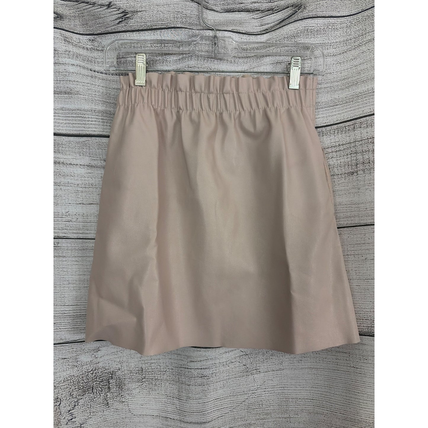 Zara Faux Leather Mini Skirt High-Waist Blush Pink Size S