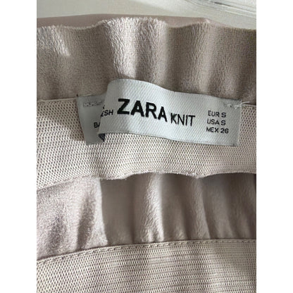 Zara Faux Leather Mini Skirt High-Waist Blush Pink Size S