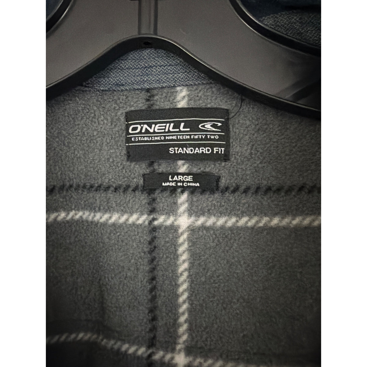 Mens O'Neill Navy Blue Button-Up Shirt Jacket Fleece Lined Size L