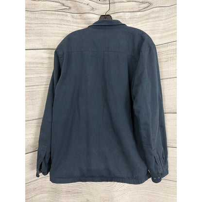 Mens O'Neill Navy Blue Button-Up Shirt Jacket Fleece Lined Size L