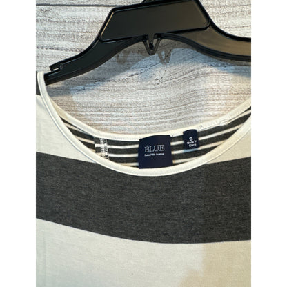 Blue Saks Fifth Avenue Striped Short Sleeve Top S