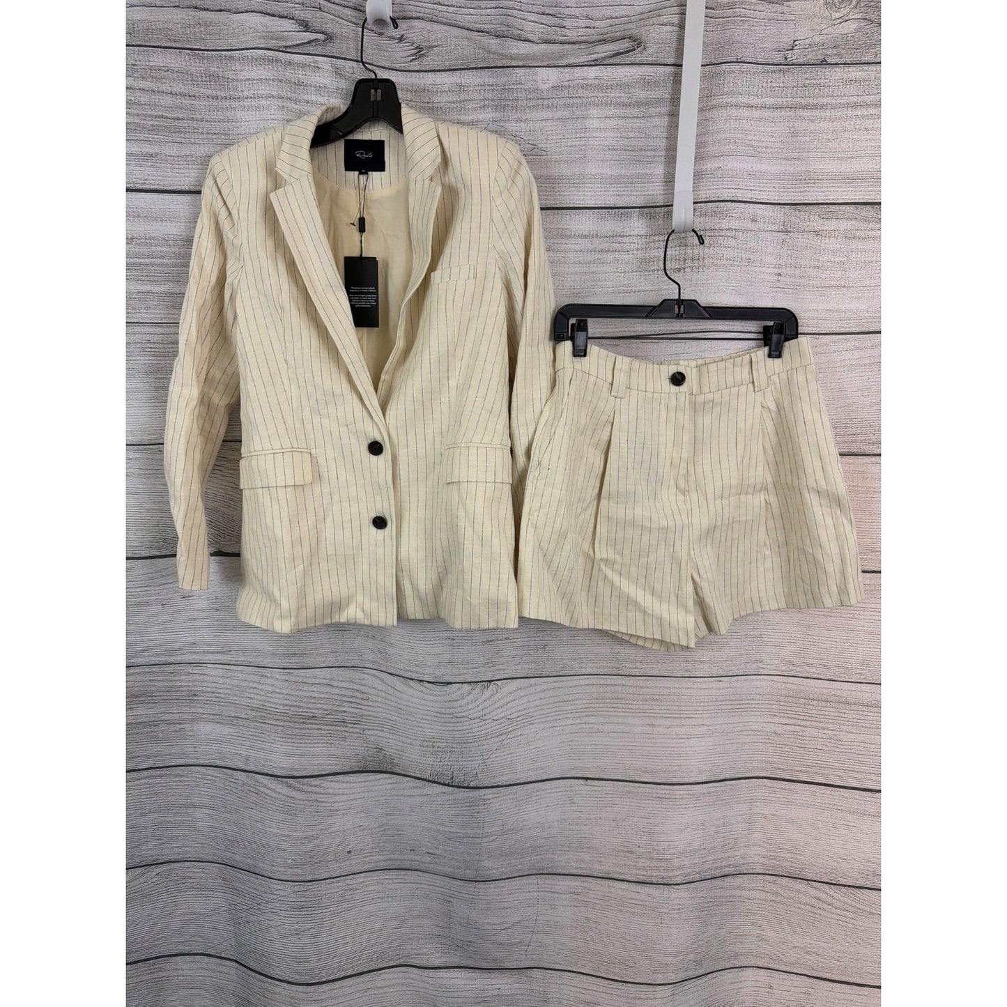 NWT Rails Stanton Ivory Pinstripe Blazer Size XS & Shorts Size 8