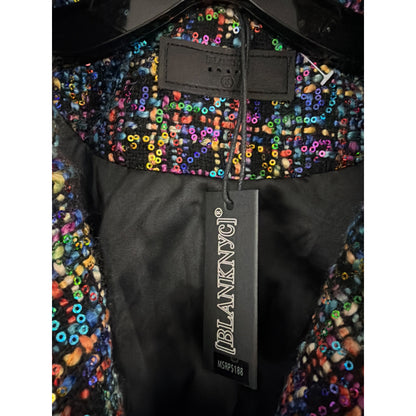 NWT Blank NYC Multicolor Sequin Tweed Blazer Jacket Size S