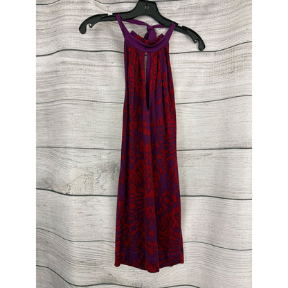 Nanette Lepore Purple Red Halter Neck Keyhole Dress Size 8