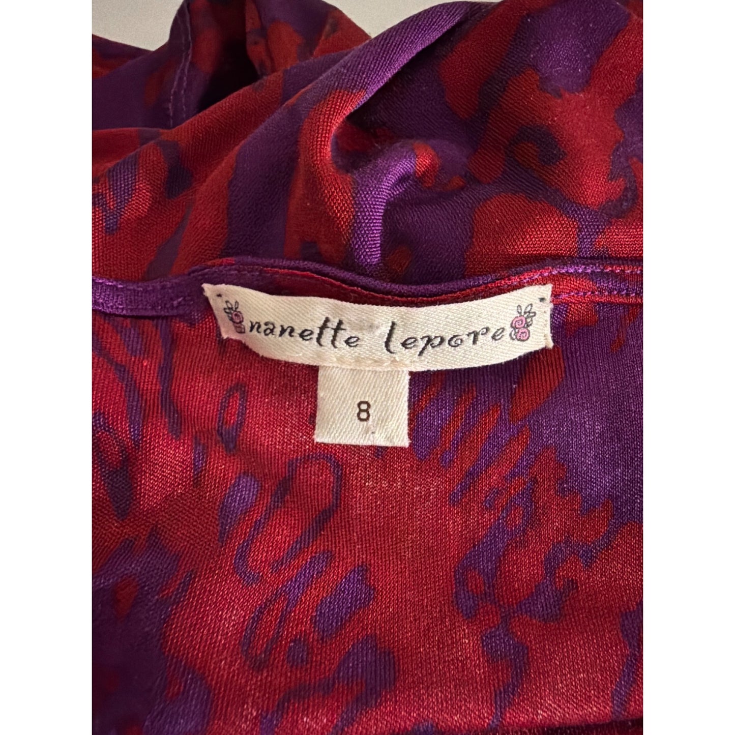 Nanette Lepore Purple Red Halter Neck Keyhole Dress Size 8