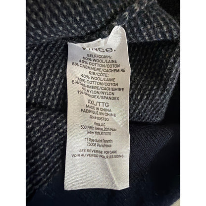 Vince Mens Navy Textured Wool & Cotton Blend Sweater XXL