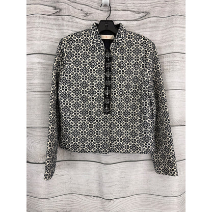 NWT Tory Burch Textured Jacquard Jacket Floral Button Front Size 8