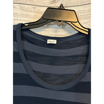 Splendid Blue & Black Striped Short Sleeve Top Size S