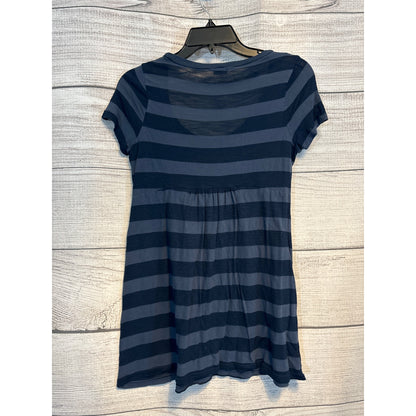 Splendid Blue & Black Striped Short Sleeve Top Size S