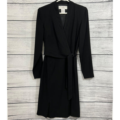 Jones New York Black Long Sleeve Wrap Dress, Size 4