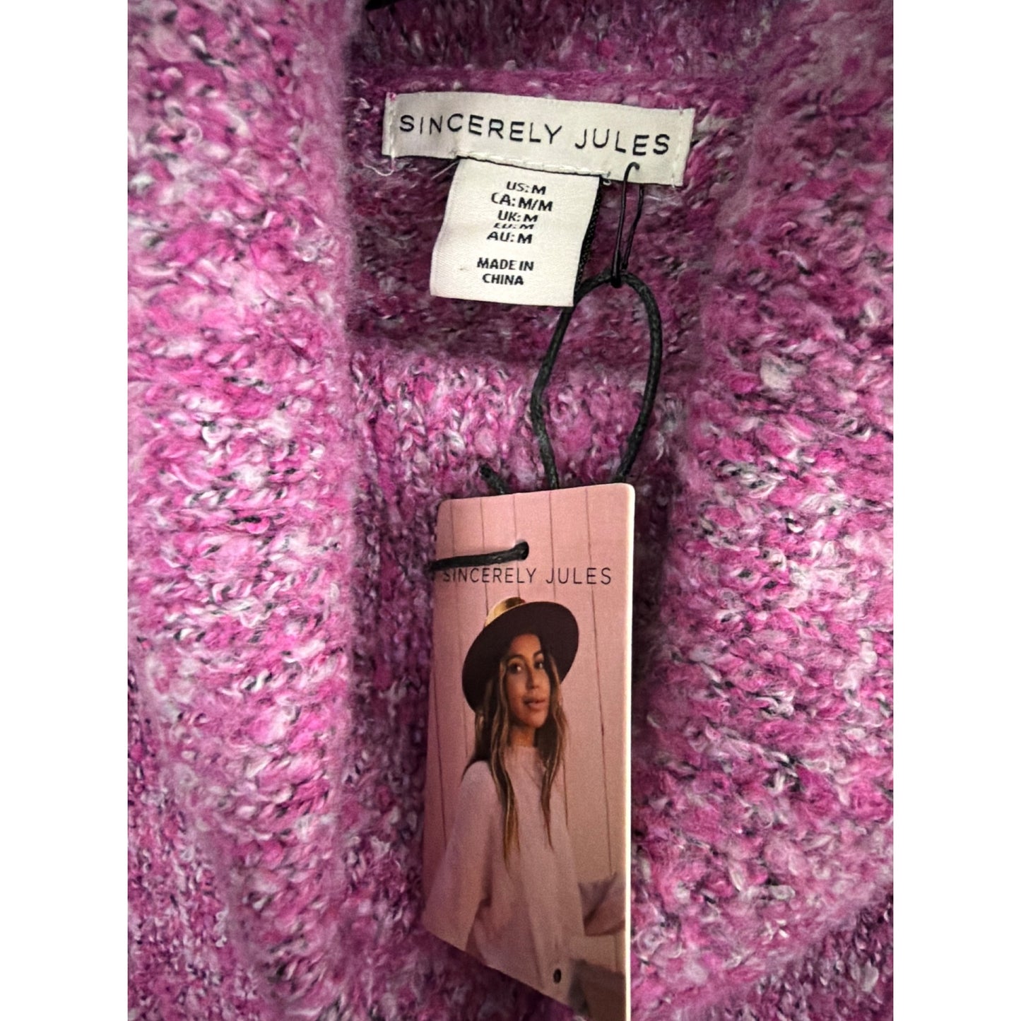 NWT Sincerely Jules Pink Cozy Knit Turtleneck Sweater Size M