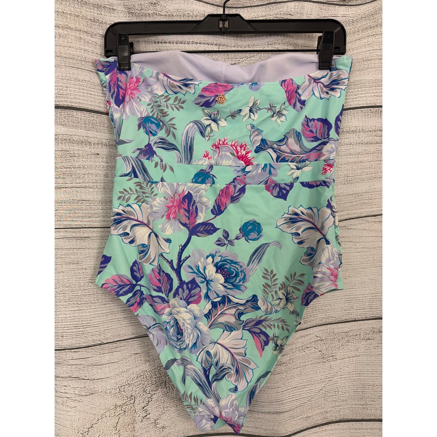 Nanette Lepore Bandeau Poppy One Piece Azalea Swimsuit Size 10