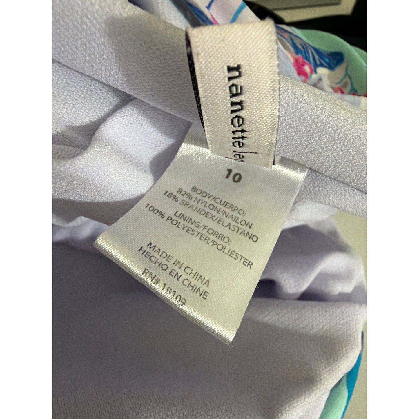 Nanette Lepore Bandeau Poppy One Piece Azalea Swimsuit Size 10