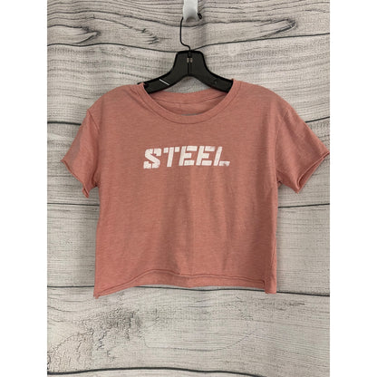 Steel Supplements Crop T-Shirt In Dusty Pink Size S