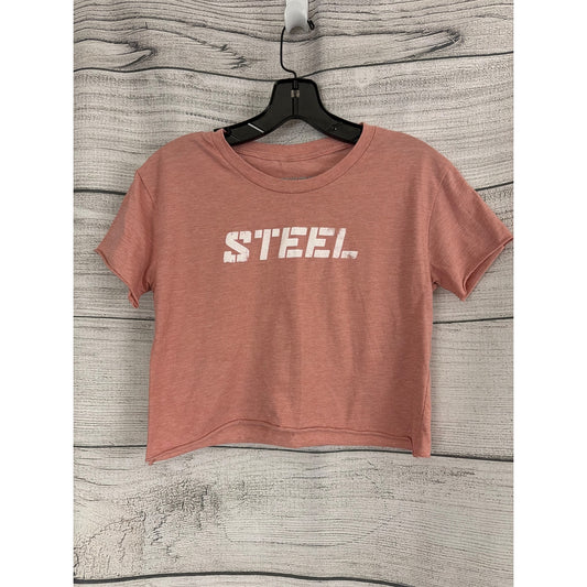 Steel Supplements Crop T-Shirt In Dusty Pink Size S