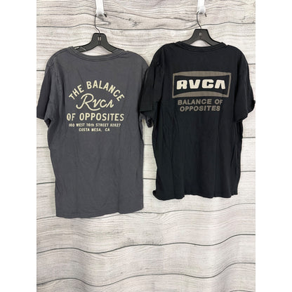 Mens RVCA Regular Fit Graphic T-Shirts Set Of 2 Size L
