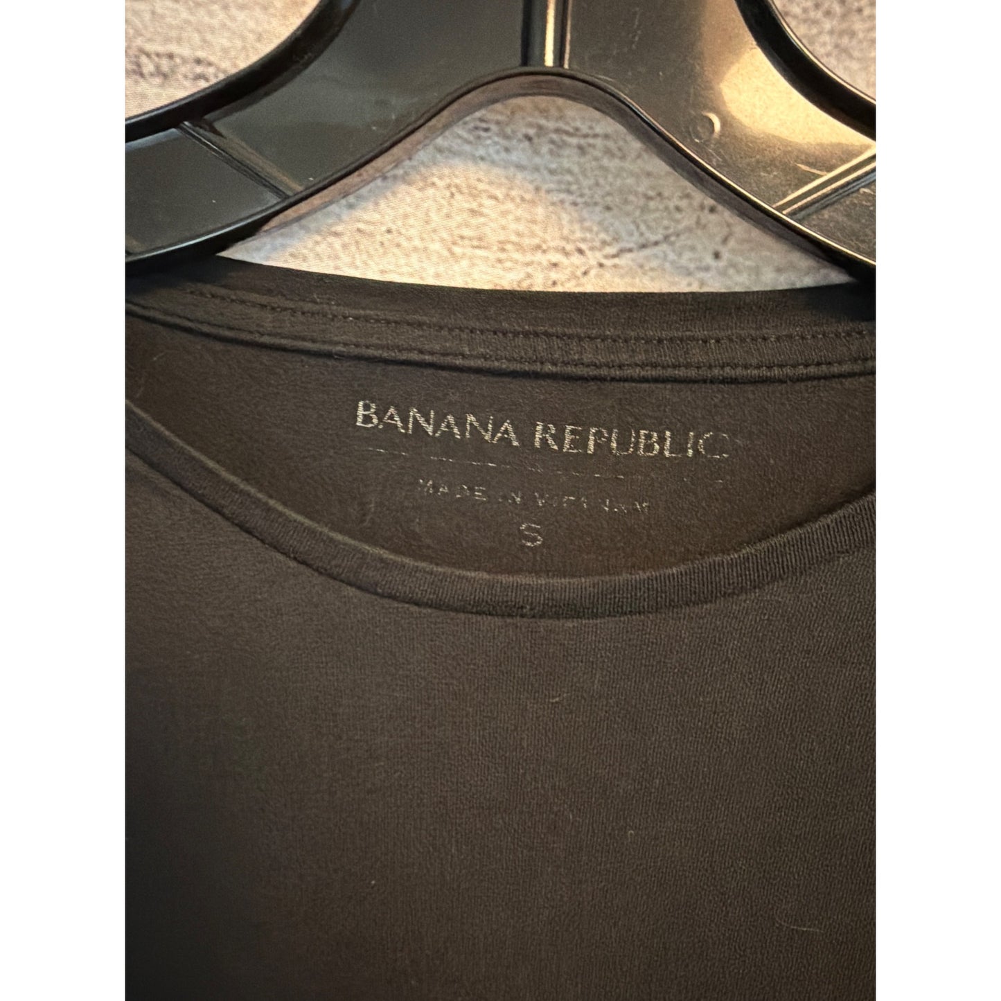 Banana Republic Black Long Sleeve Crew Neck Top Size S