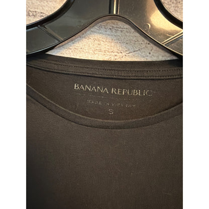 Banana Republic Black Long Sleeve Crew Neck Top Size S