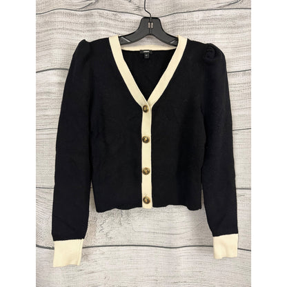 Express Tipped Novelty Button Puff Sleeve Cardigan Size S