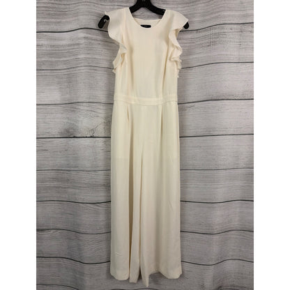 J. Crew Ruffle-Sleeve Cream Jumpsuit With Open Back Size 6