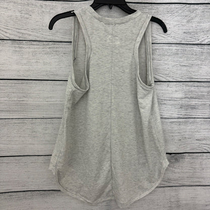 BeMo Designs Sleeveless Gray Tank Top With Crochet Rainbow & Denim Cloud Patch Size S