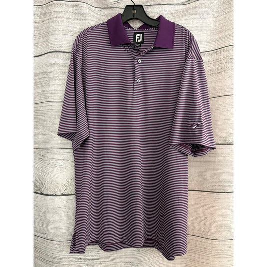 Mens FootJoy Purple Striped Polo Golf Shirt Size L