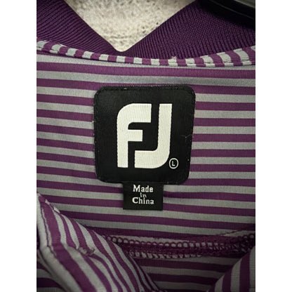 Mens FootJoy Purple Striped Polo Golf Shirt Size L