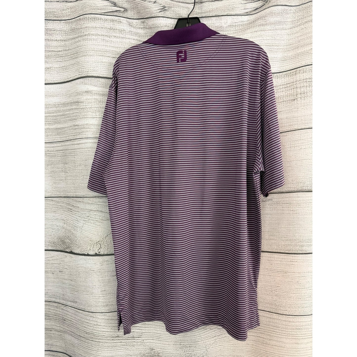 Mens FootJoy Purple Striped Polo Golf Shirt Size L