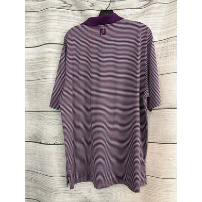 Mens FootJoy Purple Striped Polo Golf Shirt Size L