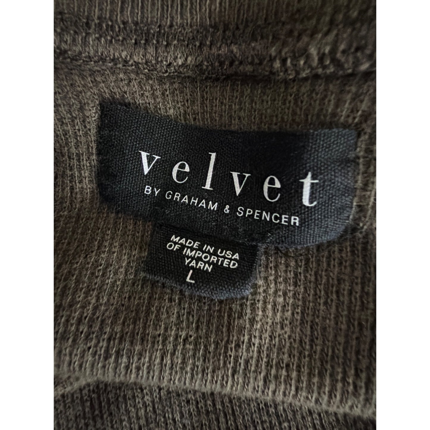 Mens Velvet By Graham & Spencer Brown Waffle Knit Henley Shirt Size L