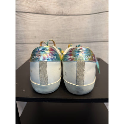 NIB RARE Golden Goose Glitter Star Tie-Dye Super-Star Sneakers Size 38