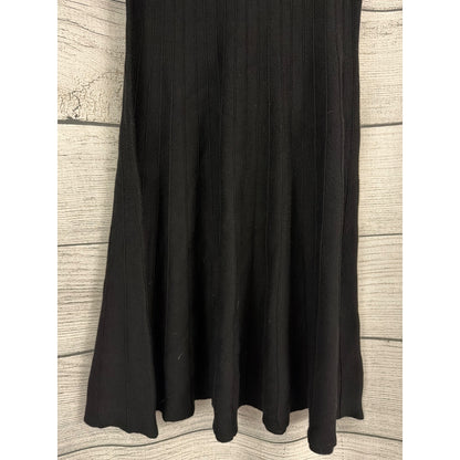 Nic+Zoe Black Onyx Ribbed Knit Sleeveless Flare Dress Size M