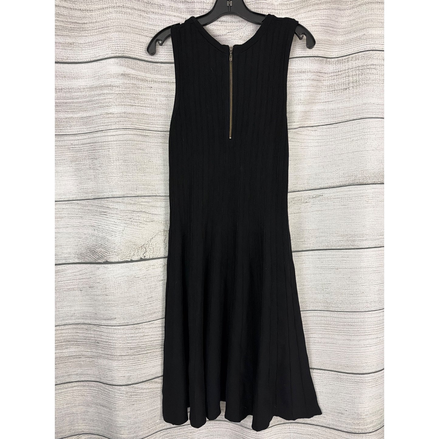 Nic+Zoe Black Onyx Ribbed Knit Sleeveless Flare Dress Size M