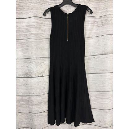 Nic+Zoe Black Onyx Ribbed Knit Sleeveless Flare Dress Size M