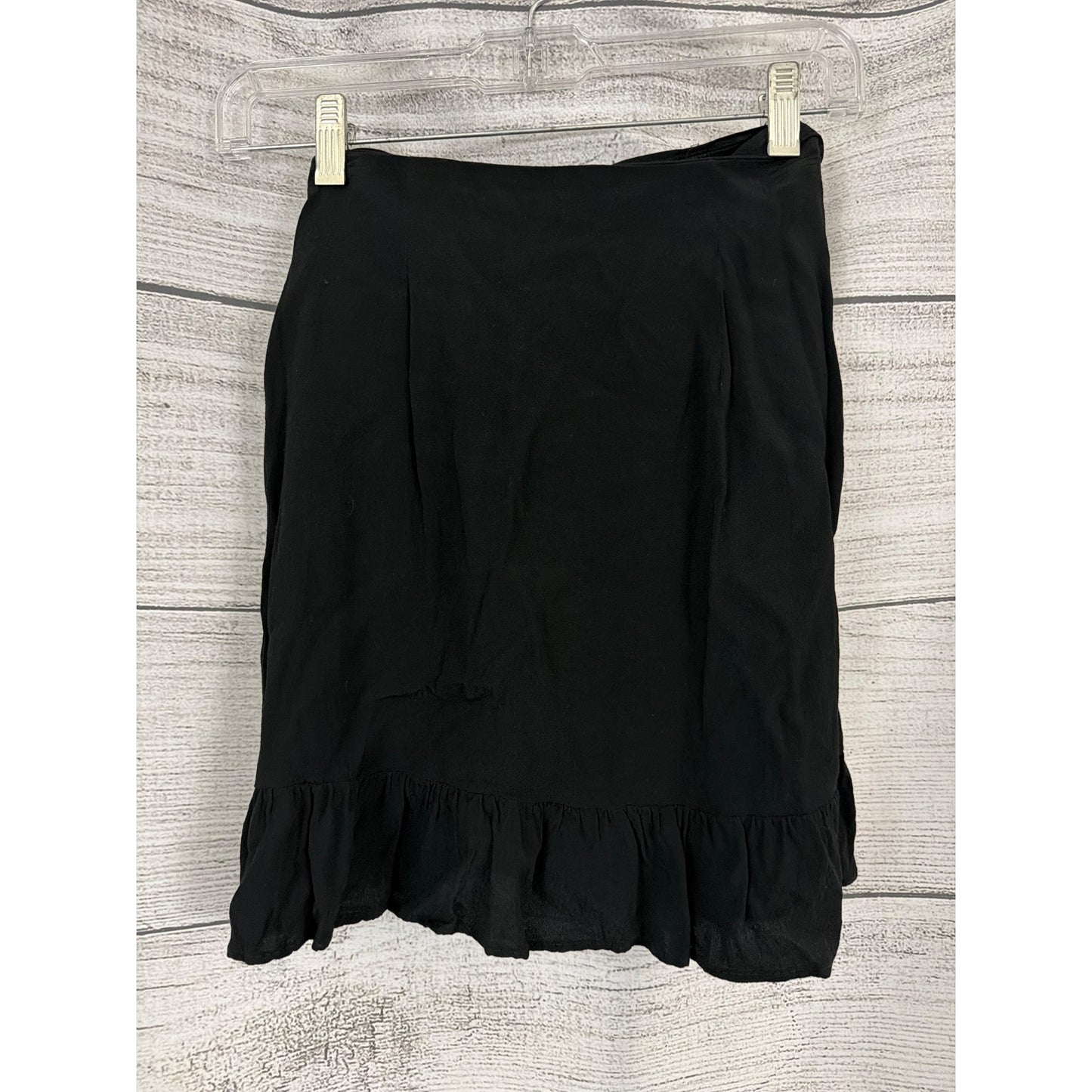 Express Black Wrap Skirt With Ruffle Hem & Bow Tie Size 6