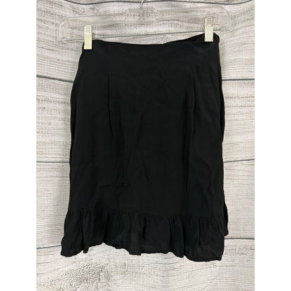 Express Black Wrap Skirt With Ruffle Hem & Bow Tie Size 6