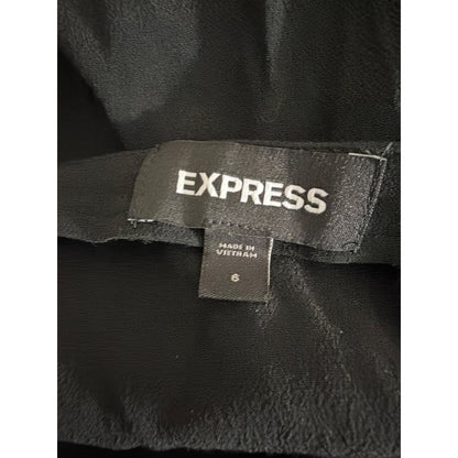 Express Black Wrap Skirt With Ruffle Hem & Bow Tie Size 6