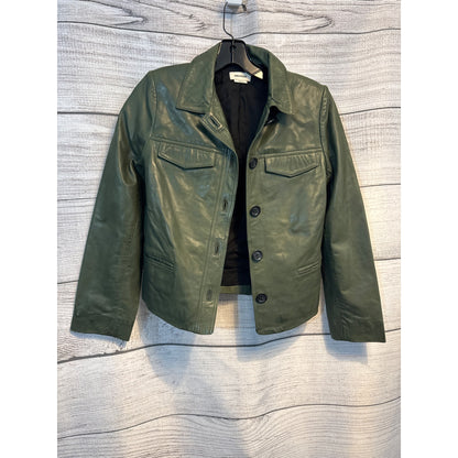 Zadig & Voltaire Liam Green Leather Jacket Size S