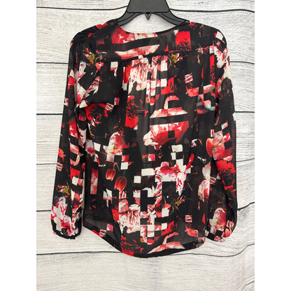 Max New Zealand Red & Black Floral Blouse Size 4