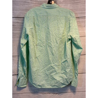 J.Crew Mens Slim Fit Button-Down Shirt Green Plaid Size M