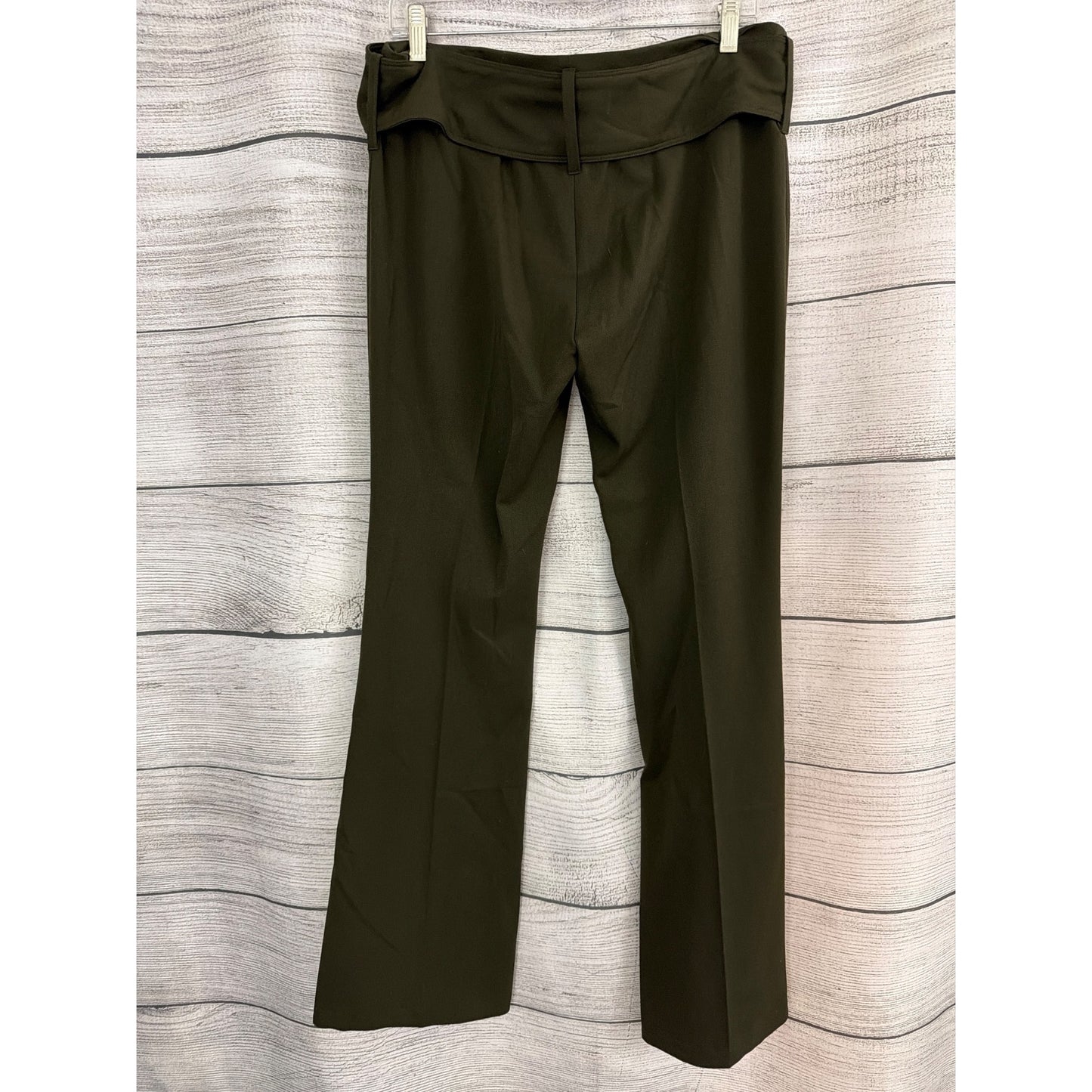 Vertigo Paris Olive Green Belted Flared Pants With Chain Detail Size 10
