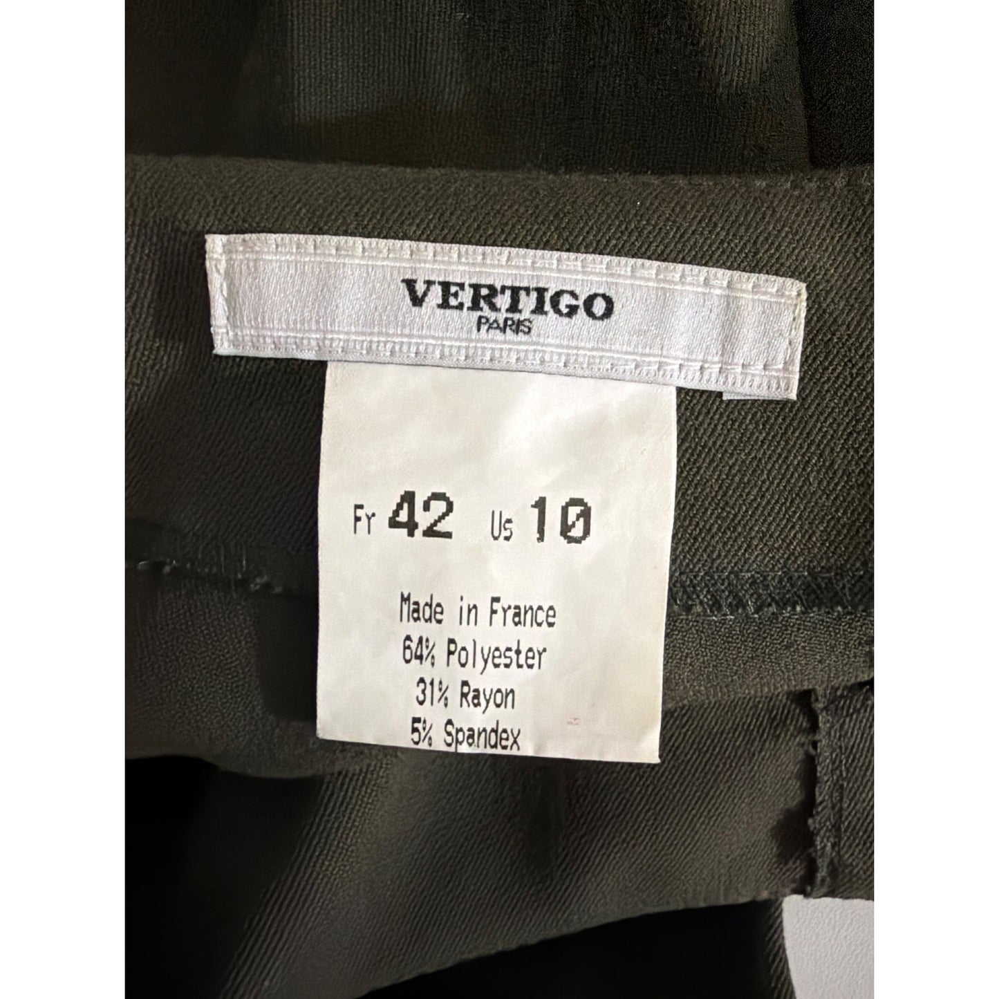 Vertigo Paris Olive Green Belted Flared Pants With Chain Detail Size 10