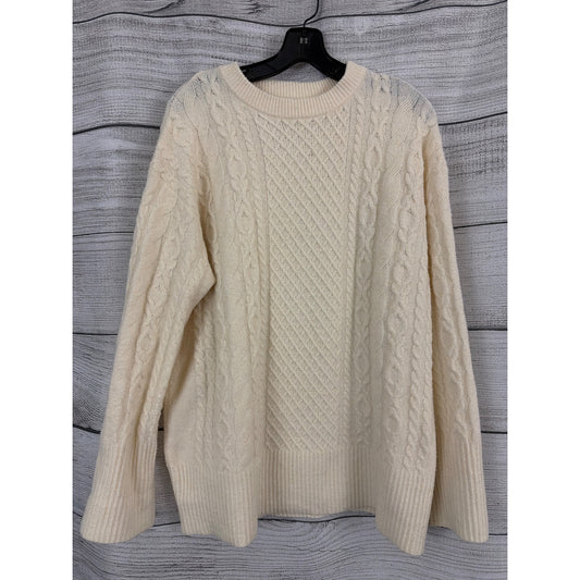A New Day Cream Cable Knit Sweater Size M