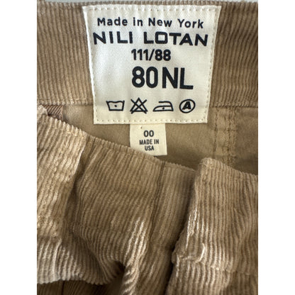 Nili Lotan Khaki Corduroy Jane Pants Size 00