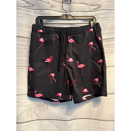 NWOT Shein Mens Swim Shorts With Flamingo Print Size M