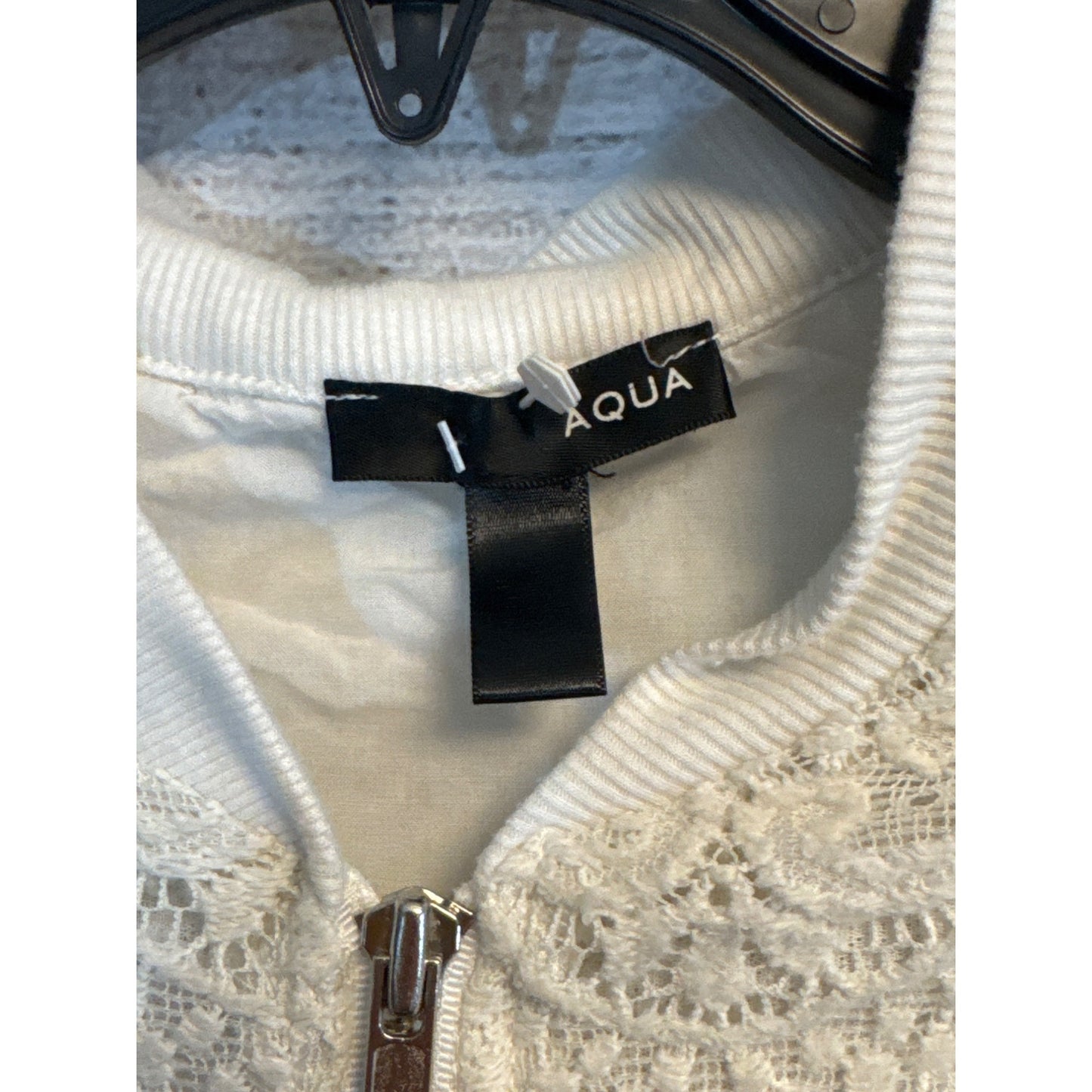 Aqua Lace Bomber Jacket In Ivory Size M