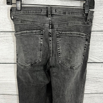 Free People Distressed Black Skinny Jeans, Size 25