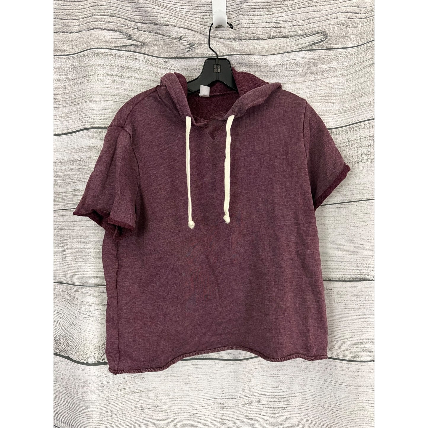 Alternative Burgundy Short-Sleeve Hoodie Size S