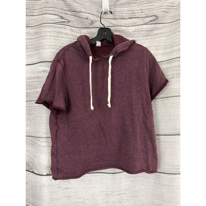 Alternative Burgundy Short-Sleeve Hoodie Size S
